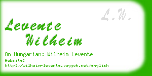 levente wilheim business card